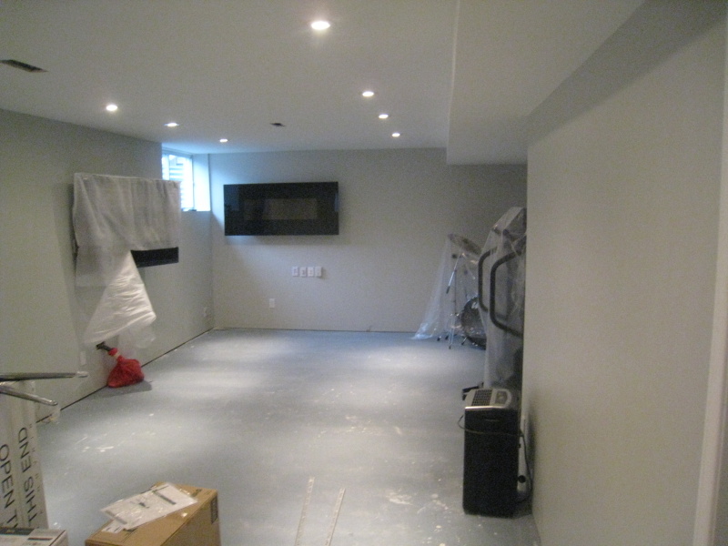 Basement with painted walls - still work to be done